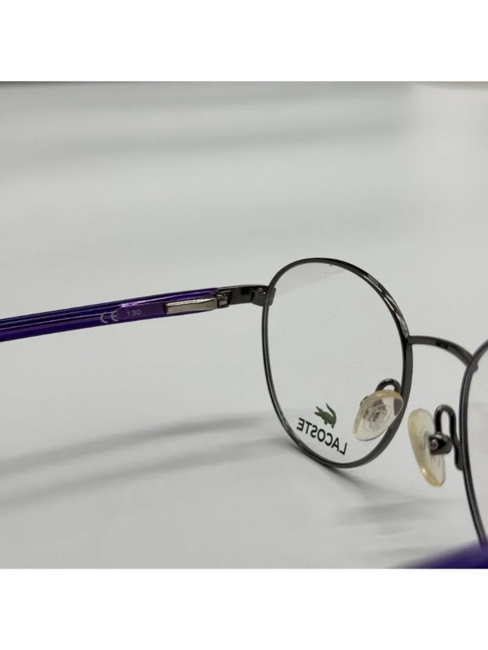 Lacoste Kid Eyeglasses L3104 035 Round Purple Gray Metal NEW